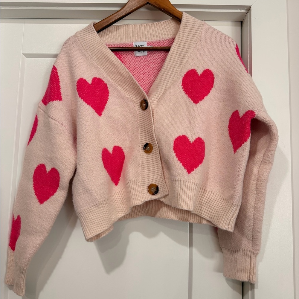 Princess Polly Blush Pink Heart Sweater